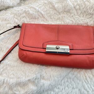 Coach Coral Leather Clutch